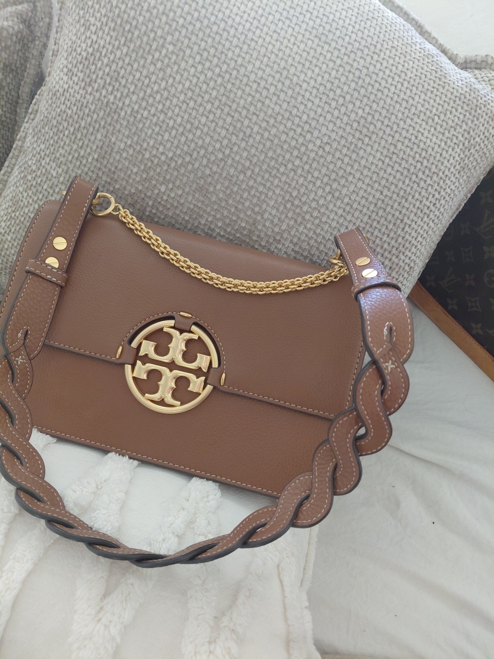Tory Burch Miller Convertible Brown Leather Shoulder Bag